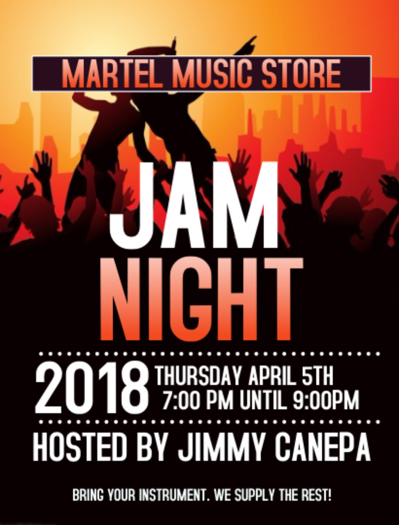 APRIL 5TH IN STORE JAM NIGHT!