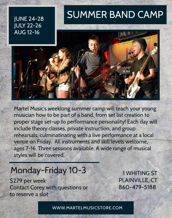 Summer Band Camp is here!  3 sessions available, book your place today!