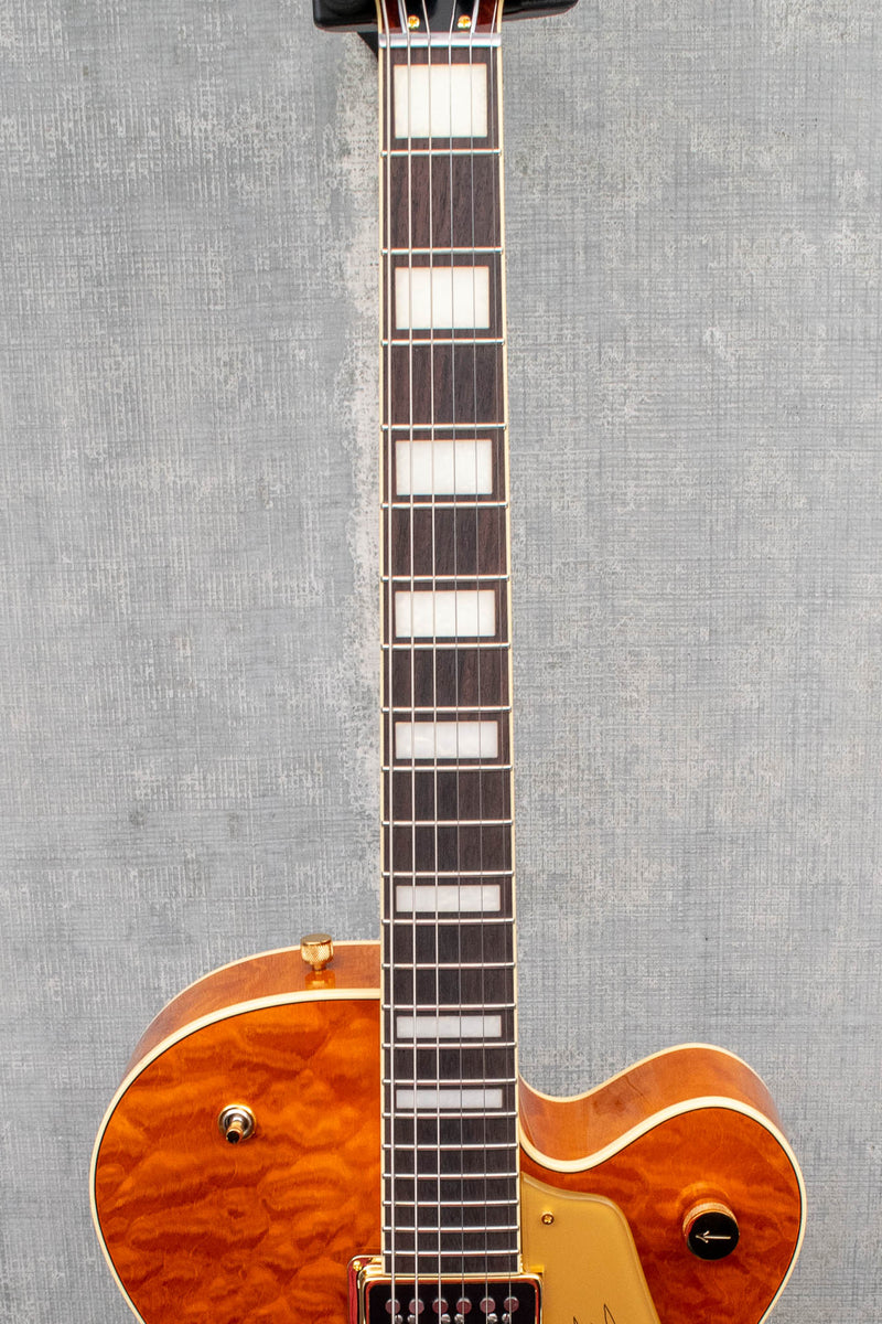 Gretsch G6120TGQM-56 Limited Edition Quilt Classic Chet Atkins® Hollow Body with Bigsby Roundup Orange Stain Lacquer