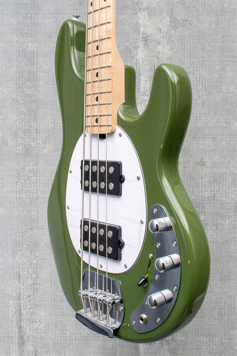 Used Sterling By Music Man StingRay RAY4HH Bass Guitar - Olive Green