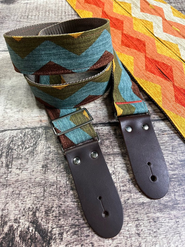 Josey Straps Old Mexico - Horizontal Guitar Strap - Green/Blue/Yellow