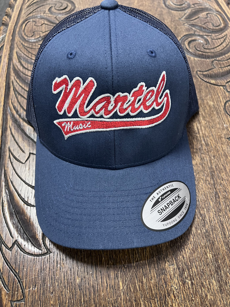 Martel Music Snapback Embroidered Trucker Hat Navy