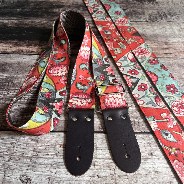 Josey Straps Red Rose Tea Guitar Strap