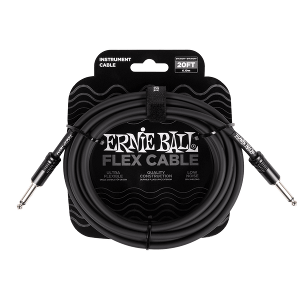 Ernie Ball Flex Instrument Cable Straight/Straight 20ft Black