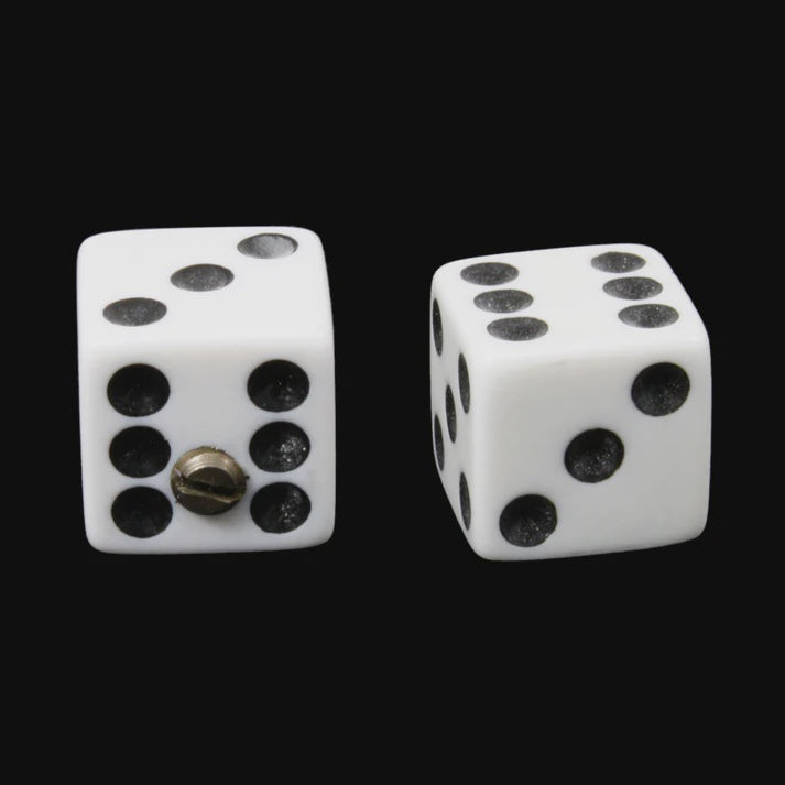 Set of 2 Unmatched Dice Knobs -White (2)