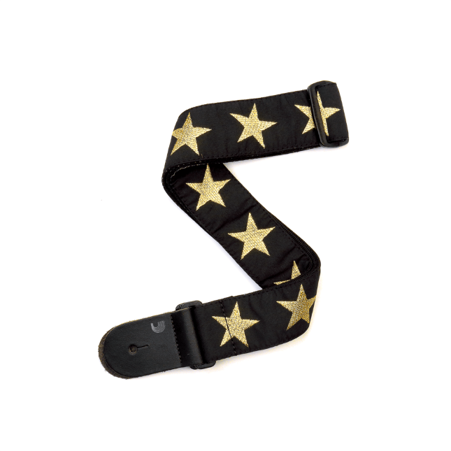 D'Addario Woven Guitar Strap Gold Star