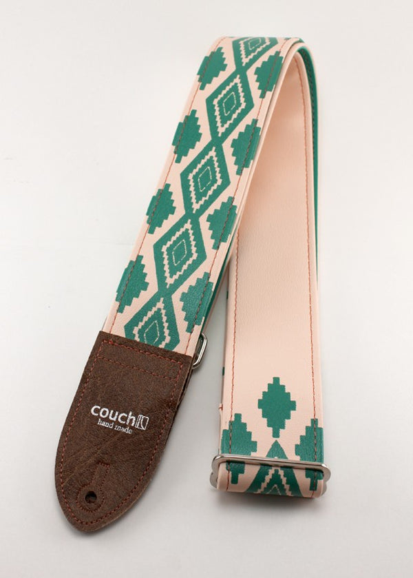 Couch Southwestern Salmon Native American Print Guitar Strap