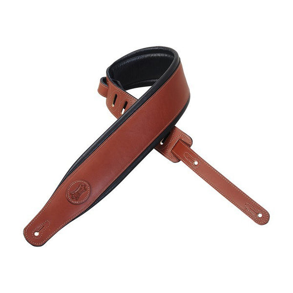 Levy's 3" Walnut Veg Tan Leather Guitar Strap