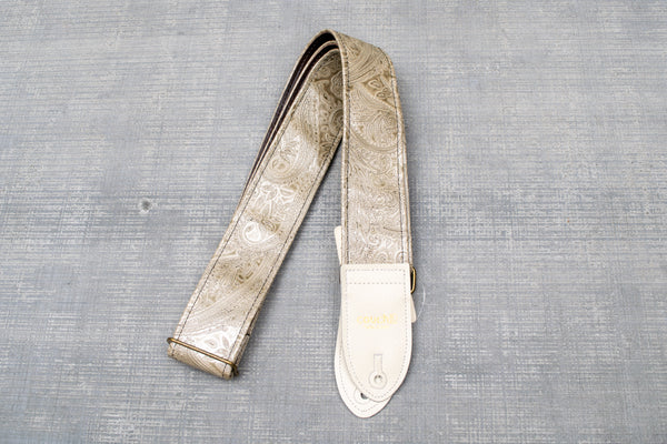 Couch Paisley Ivory Guitar Strap w/ Aged Bronze Hardware