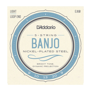 D'Addario EJ60 5-String Banjo Strings, Nickel, Light, 9-20