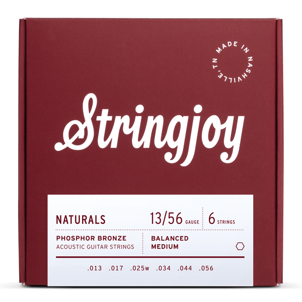 Stringjoy Naturals  Medium Gauge (13-56) Phosphor Bronze Acoustic Guitar Strings