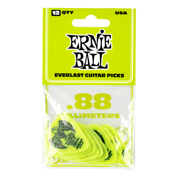 Ernie Ball Everlast Picks .88MM Green 12 Pack