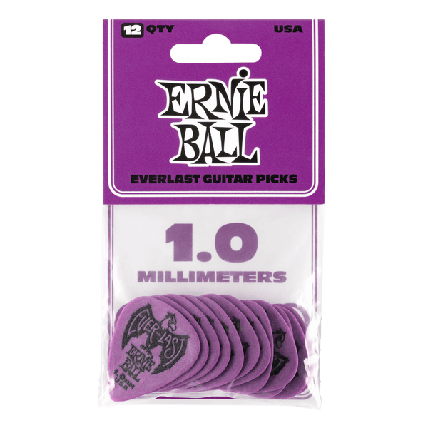 Ernie Ball Everlast Picks 1.0MM Purple 12 Pack