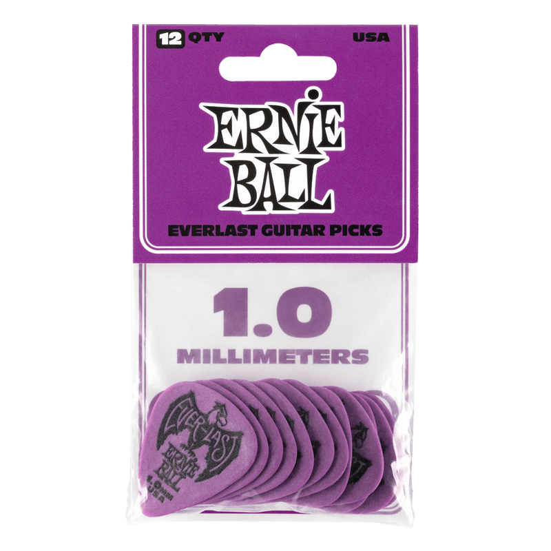 Ernie Ball Everlast Picks 1.0MM Purple 12 Pack