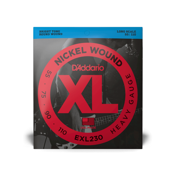 D'Addario EXL230 Nickel Wound Bass Guitar Strings, Heavy, 55-110, Long Scale