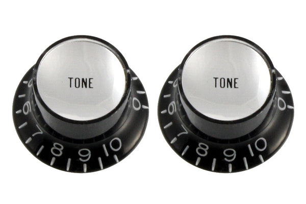 Black Tone Reflector Knobs - Black with Silver