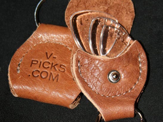 V-Picks Leather Keyring Pick Holder, Brown