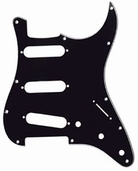 PG-0552 11-hole Pickguard for Stratocaster - Black 3-Ply (B/W/B)