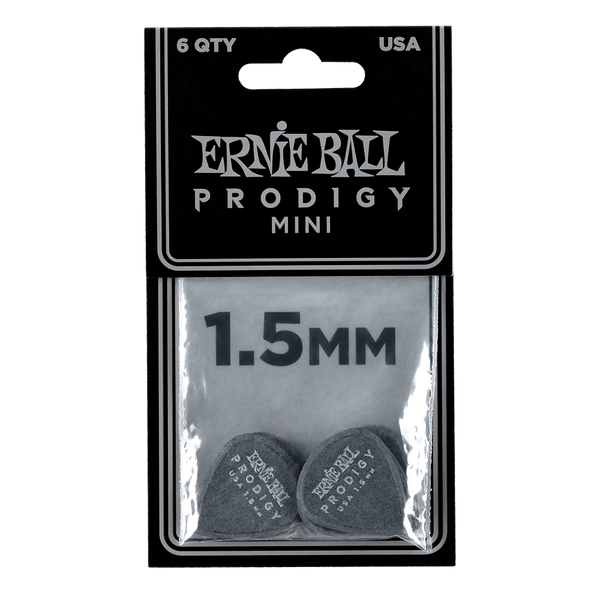 Ernie Ball 1.5MM Black Mini Prodigy Picks 6-Pack