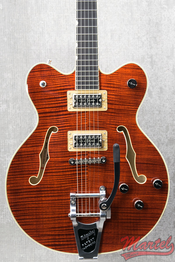 Gretsch G6609TFM Players Edition Broadkaster Center Block Double-Cut w/Bigsby Flame Maple Bourbon Stain