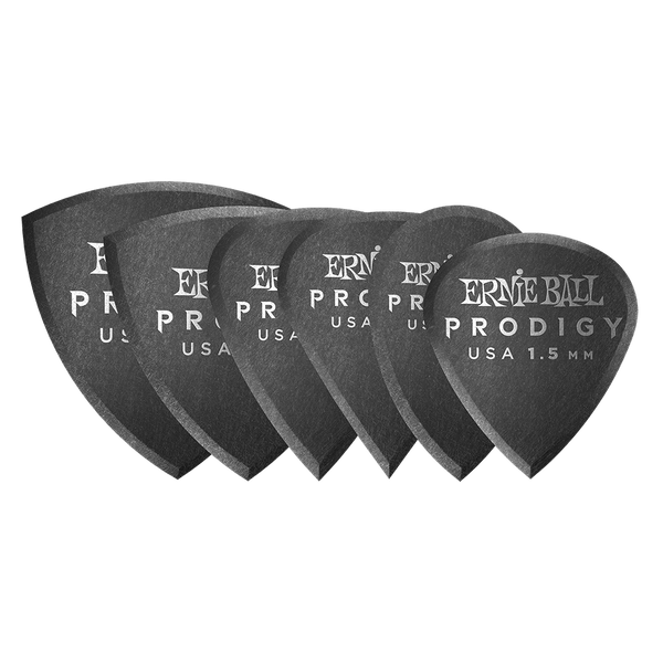 Ernie Ball 1.5MM Black Multipack Prodigy Picks 6-Pack