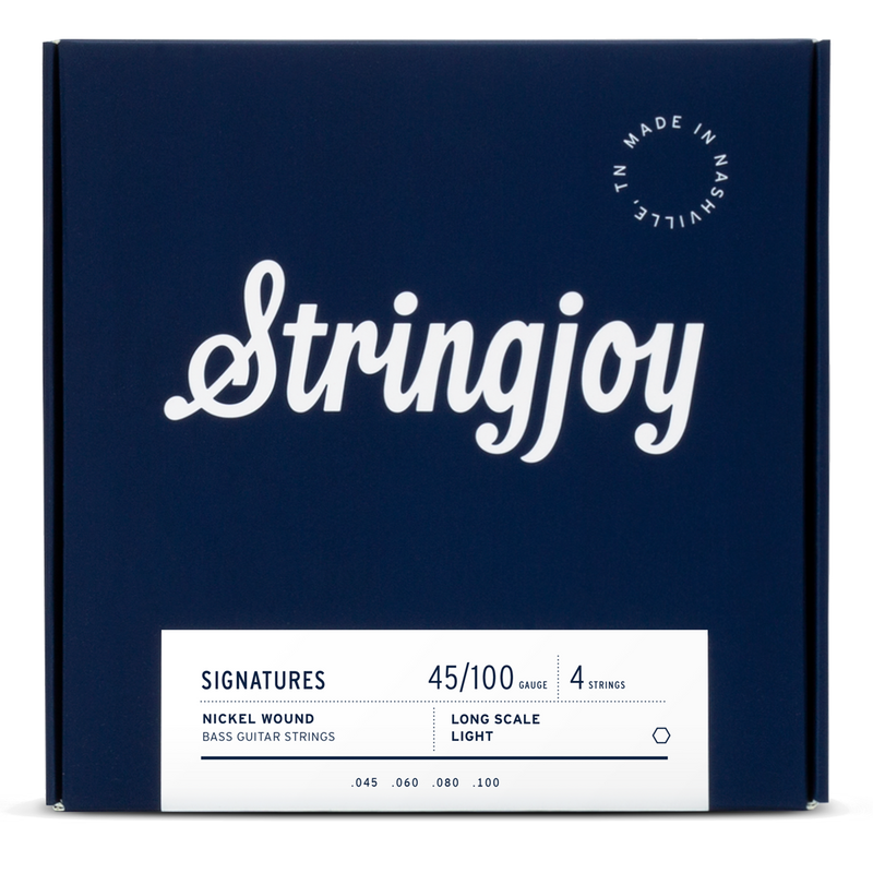 Stringjoy Signatures Light Gauge (45-100) 4 String Nickel Wound Bass Guitar Strings