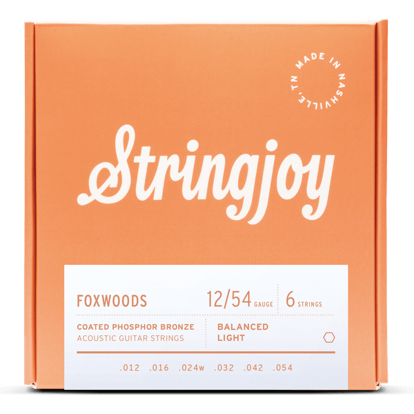 Stringjoy Foxwoods | Light Gauge (12-54) Coated Phosphor Bronze Acoustic Guitar Strings