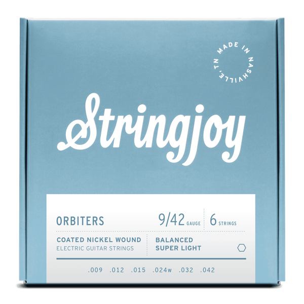 Stringjoy Orbiters Balanced Super Light Gauge 9-42 Coated Nickel Wound Electric Guitar Strings