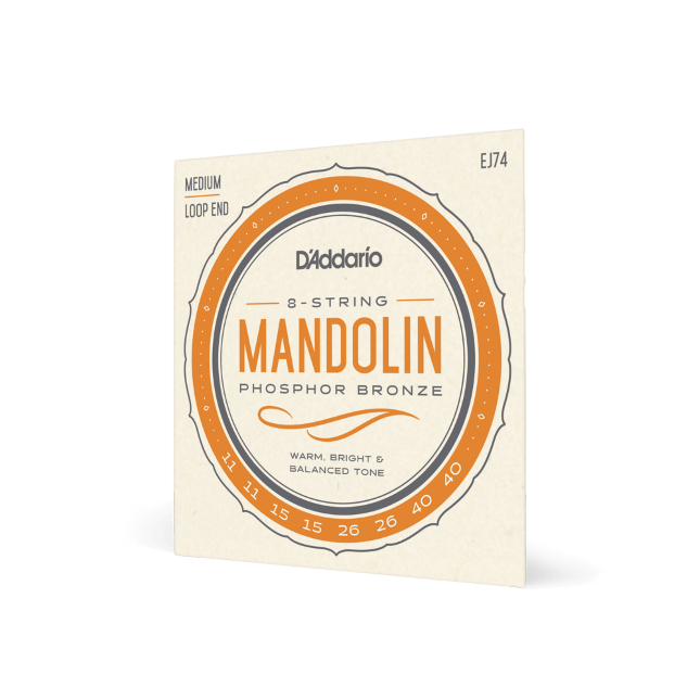 D'Addario EJ74 Mandolin Strings, Phosphor Bronze, Medium, 11-40