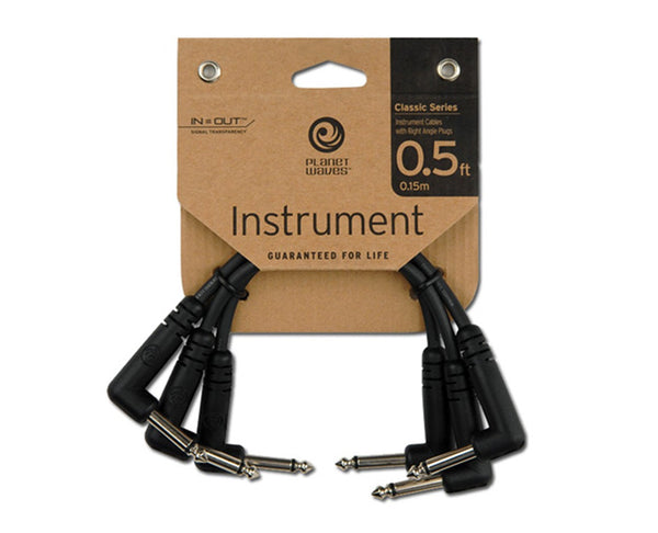 D'Addario Planet Waves Classic Series Patch Cable (Right Angle) - 3'