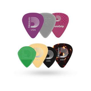 D'Addario Assorted Guitar Picks, 7-pack, Medium