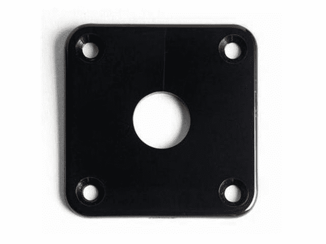 Gotoh Square Jackplate for Les Paul - Black (Plastic)